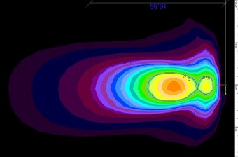 Simulations d'éclairements à partir des mesures de distribution des intensités (fichiers ies) réalisées avec le goniophotomètre de PISEO